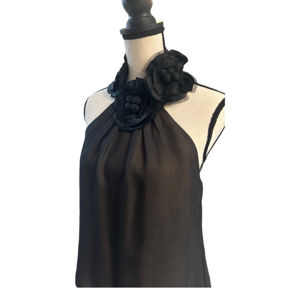 BCBG Black and Cream 100% Silk Sleeveless Top - Picture 5 of 12